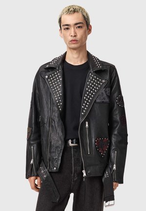 AllSaints COLE BIKER - Lederjacke - black