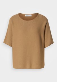 BOAT NECK - Lihtne T-särk - pure sand