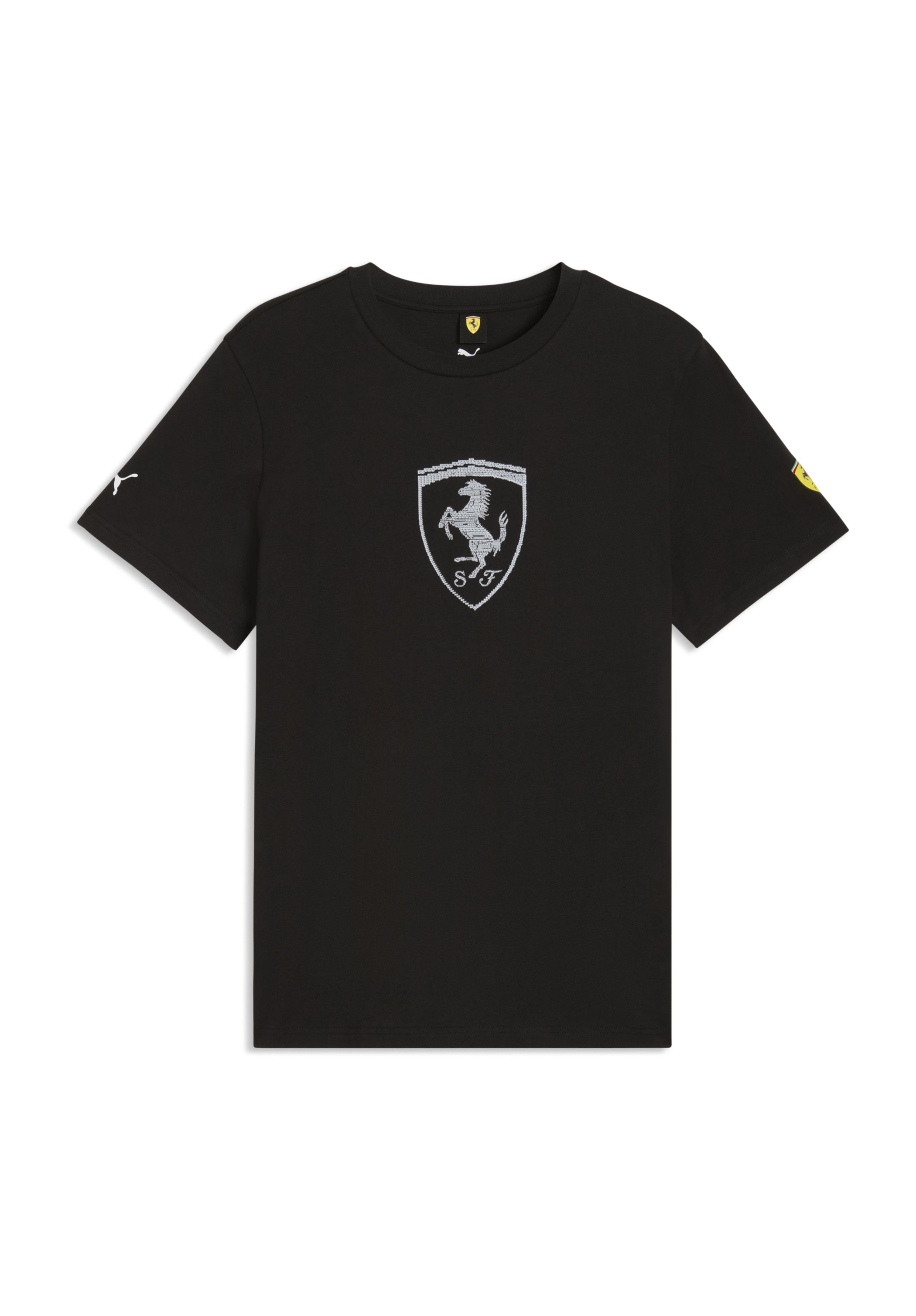 Puma SCUDERIA FERRARI TONAL SHIELD - Triko s potiskem - black