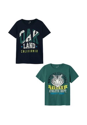 Name it REGULAR FIT  SET - Print T-shirt - blau grun