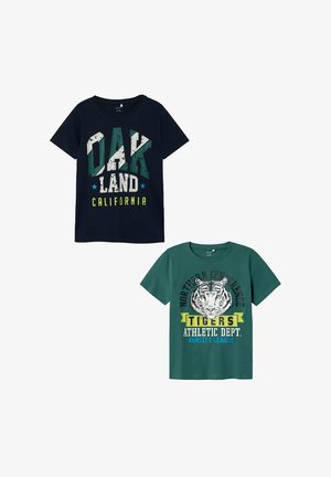 Name it, REGULAR FIT SET - T-Shirt print - blau grun