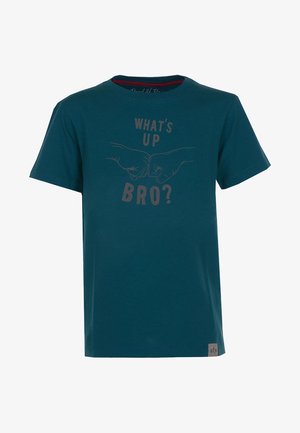 BRO - Print T-shirt - dark-petrol