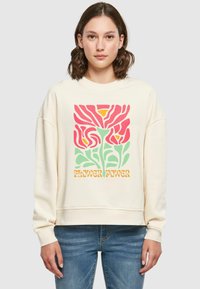 Merchcode FLOWER POWER CREWNECK - Collegepaita - whitesand