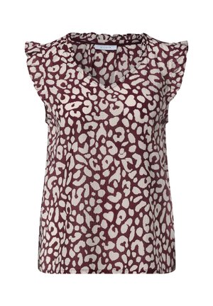Street One Studio, BLUSENTOP MIT V-NECK UND LEO-PRINT - Bluse - vanilla sand