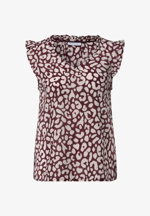 Street One Studio, BLUSENTOP MIT V-NECK UND LEO-PRINT - Blouse - vanilla sand