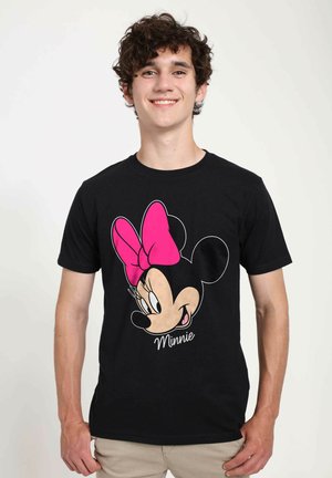 DISNEY CLASSIC MICKEY MINNIE BIG FACE UNISEX - T-Shirt print - black