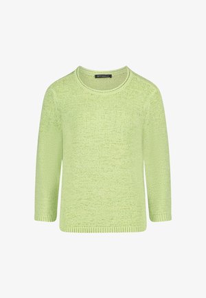 Hellgrüner, gestrickter Pullover mit langen Ärmeln und Rundhalsausschnitt, Marke Betty Barclay.