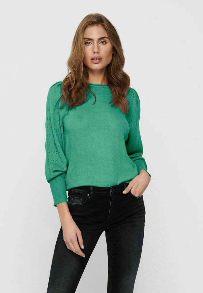 Damen Strickjacken | ONLY Strickpullover creme de menthe/hellblau-meliert - RM57122 Damen Strickjacken | ONLY Strickpullover creme de menthe/hellblau-meliert - RM57122