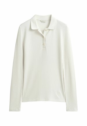 GANT, GANT SLIM RIBBED POLO TOP - Polo shirt - eggshell
