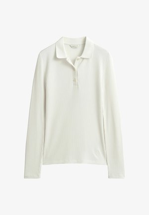 GANT, GANT SLIM RIBBED POLO TOP - Polo shirt - eggshell