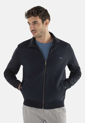 Polo Manica Lunga in Cotone con Collo in Denim