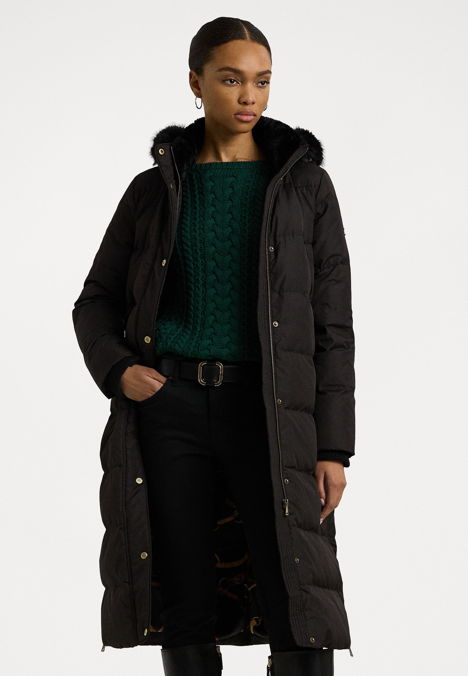 Green Puffer Down Coat Ralph Lauren Womens Puffer Coat LAUREN