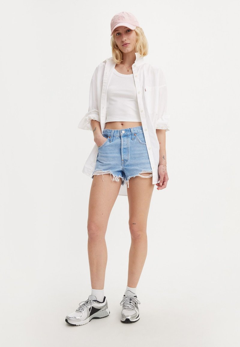 Blanco Pantalones Cortos Levis Mujer Levis Shorts Levi's 501