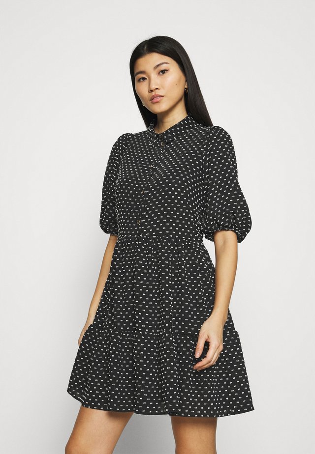 GATHERED DRESS - Blousejurk - black