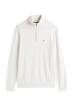 Tommy Hilfiger, QUARTER ZIP MOCK NECK - Striktrøje - ivory petal