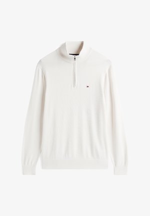 Tommy Hilfiger, QUARTER ZIP MOCK NECK - Pullover - ivory petal
