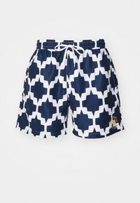 TILES SWIM UNISEX - Shorts - dark blue/white