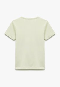 Korte mouwen T-shirt in lichtgroene katoen, met een ronde halslijn en een nette zoom. Zachte textuur met minimale details, achterkant afgebeeld.