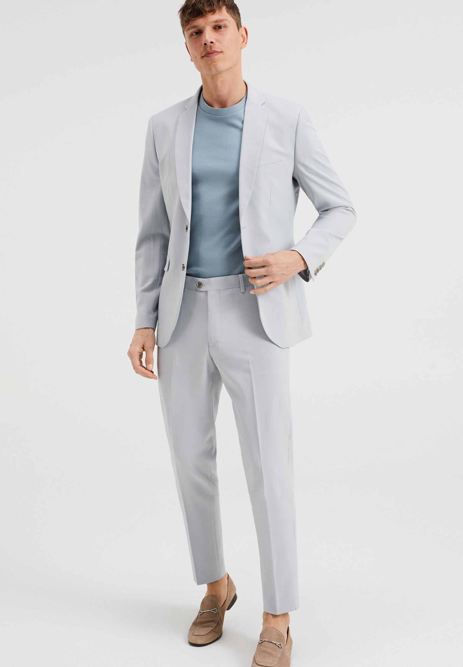WE Fashion SLIM FIT - Pantaloni - blue/grigio cadetto - Zalando.it