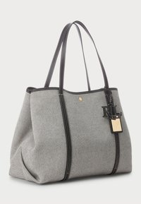 Lauren Ralph Lauren CANVAS & LEATHER LARGE EMERIE TOTE - Veľká kabelka - natural/black
