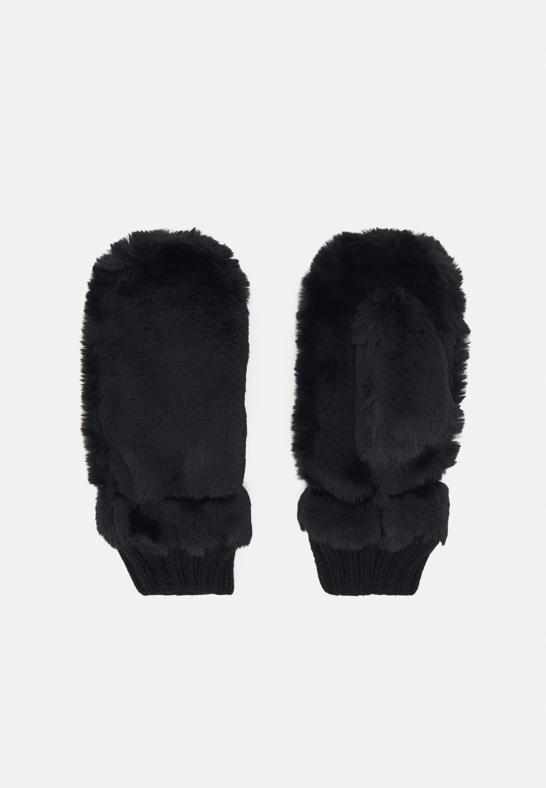 Black winter mittens
