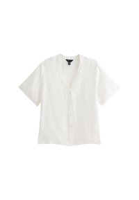 V-NECK BUTTON UP - Kofta - white