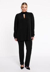 YOEK PLISSÉE - Longsleeve - black