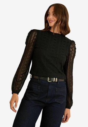 Love & Roses, PETITE FIT - LONG SLEEVE LACE TOP - Blouse - black