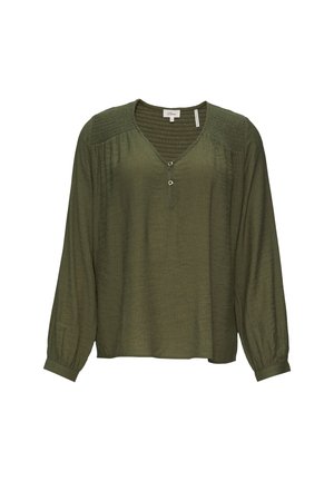 s.Oliver MET GESMOKTE DETAILS - Bluse - olivgrün