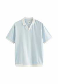 CUBAN COLLAR TEXTURED SHORT SLEEVE - REGULAR FIT - Pólóing - blue white
