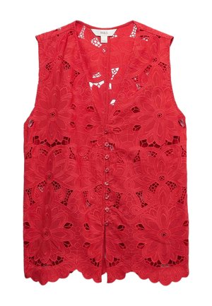 Marks & Spencer, V-NECK CUTWORK  - Smanicato - rouge