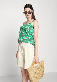 ONLY Tall ONLLEA STRAP FRILL SINGLET - Top - greenlake/graphic glam