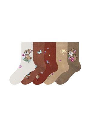 H.I.S 5 PACK - Socks - 1x ecru, 1x rostorange, 1x rostbraun, 1x dunkelbeige, 1x hellbraun