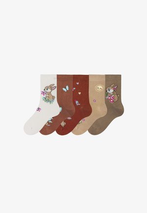 H.I.S 5 PACK - Socken - 1x ecru, 1x rostorange, 1x rostbraun, 1x dunkelbeige, 1x hellbraun
