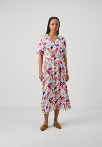 JDY - JDYSTARR LIFE 2/4 MIDISHIRTDRESS - Shirt dress - cloud dancer/fuchsia/purple Thumbnail Image 1