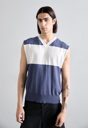 OLLIE VEST - Strickpullover - white/grey blue