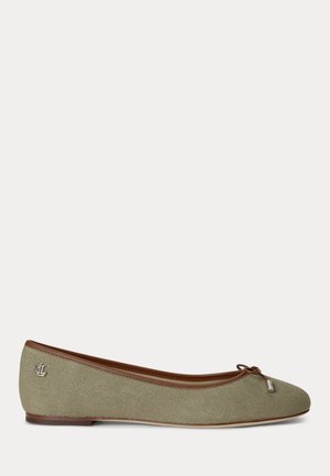 Lauren Ralph Lauren, JAYNA WASHED CANVAS FLAT - Ballerina's - light agave/tan