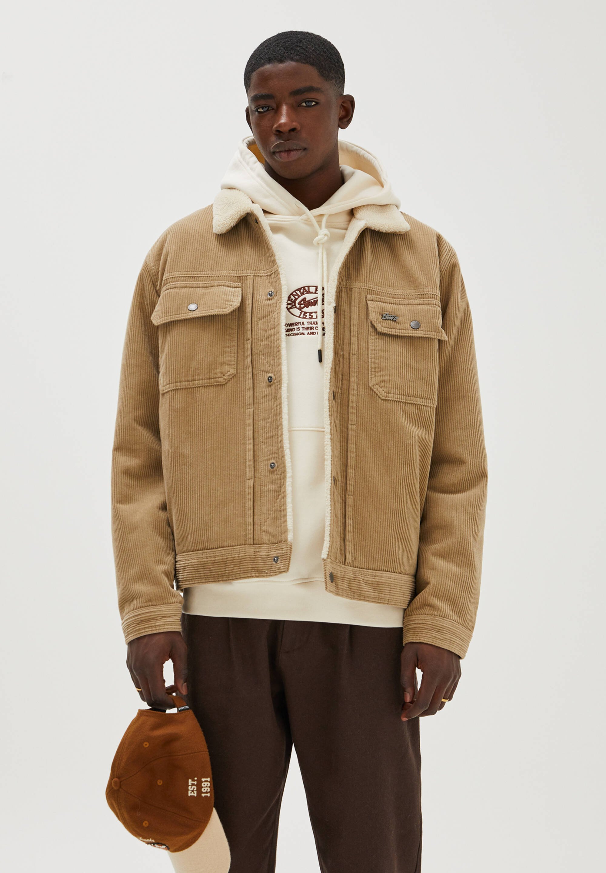 PULL\u0026BEAR CORDUROY TRUCKER JACKET WITH 