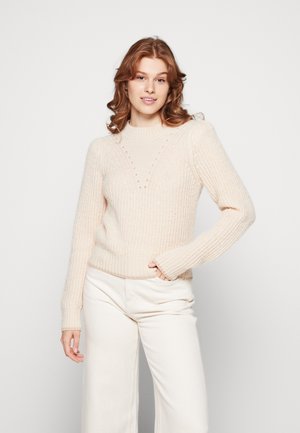 CREWNECK WITH PUFFED SLEEVES - Strickpullover - cream moon