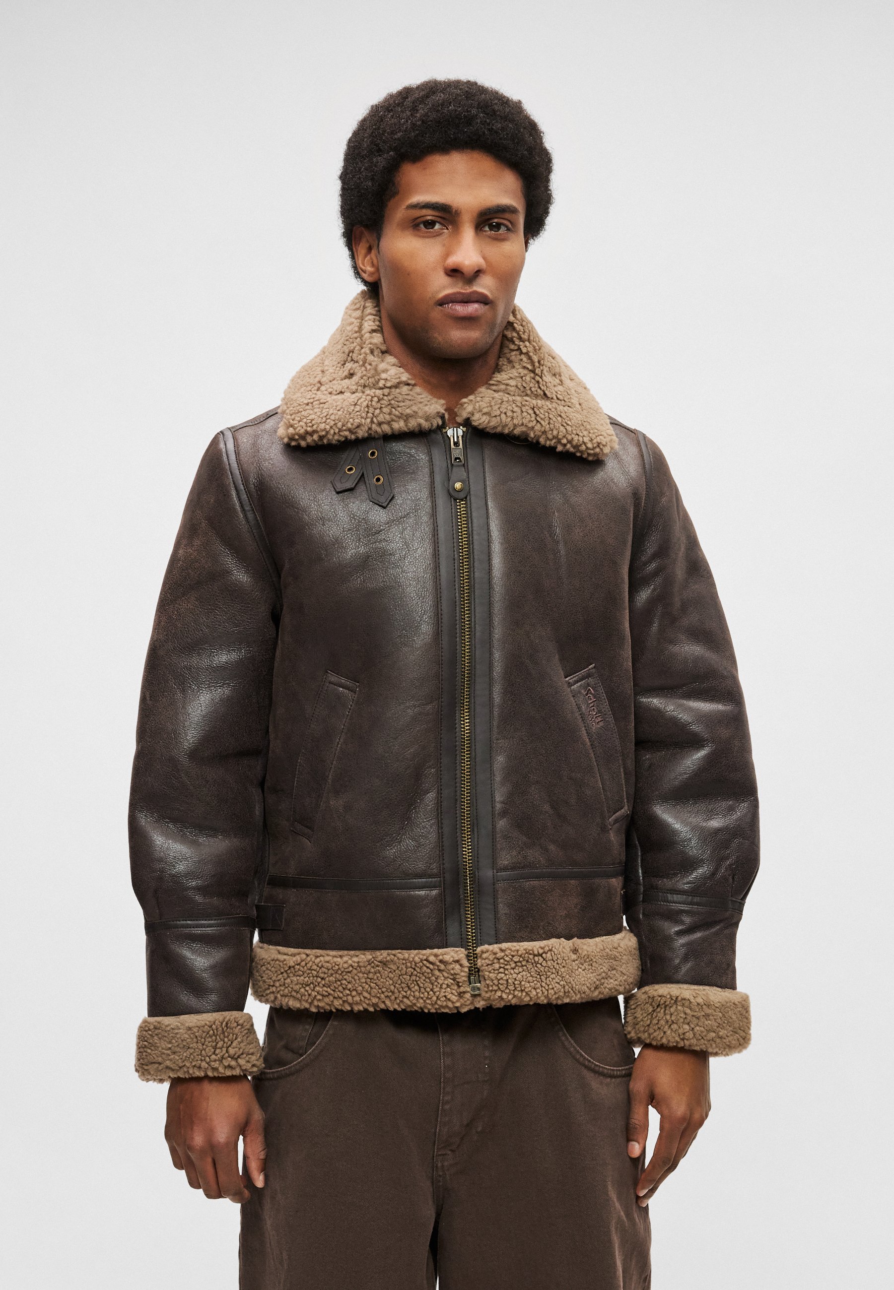 Schott Leather jacket - cordovan/brown - Zalando.co.uk