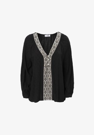 INFLUENCER, TRIMMED - Bluse - black