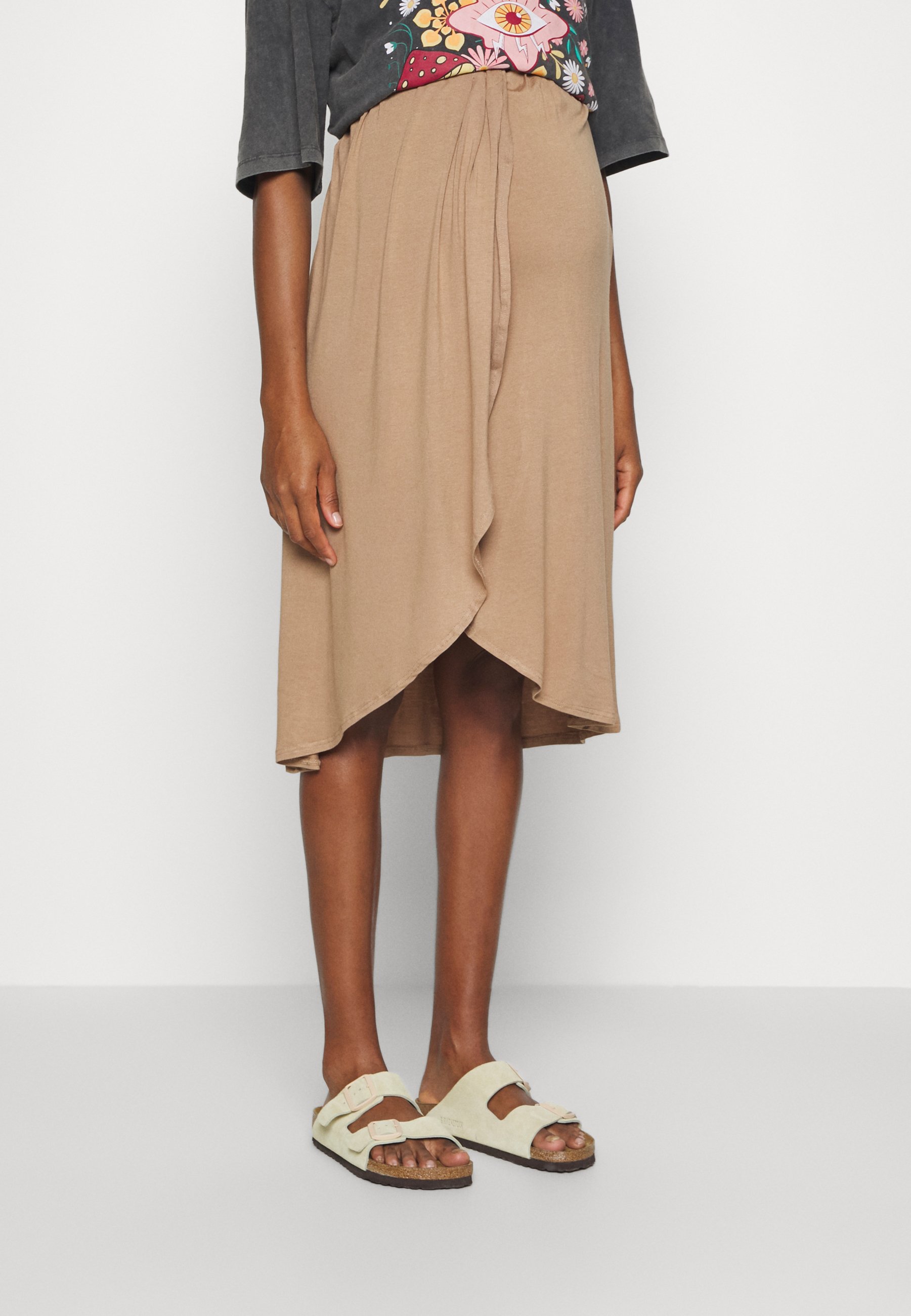 Pieces Maternity - PMNEORA SKIRT - Ovito krilo - tigers eye