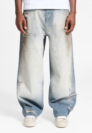 COLORIS DISTRESSED - Jeans baggy - blue