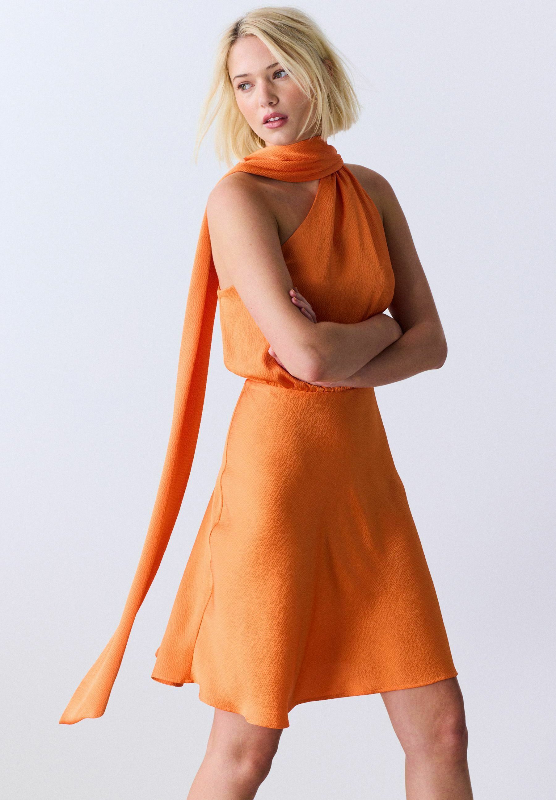 strapless open back dress Burnt Orange Short Dress – Dri By Himadri main image 1
