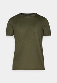 Puma PERFORMANCE CAT TEE - Sports T-shirt - dark olive/olive - Zalando ...