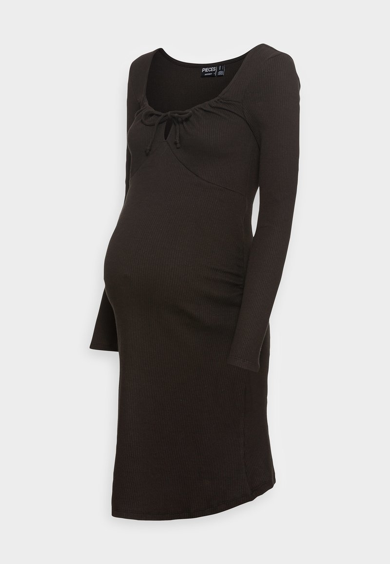 Pieces Maternity PCTEGAN TIE DRESS - Vestido ligero - black