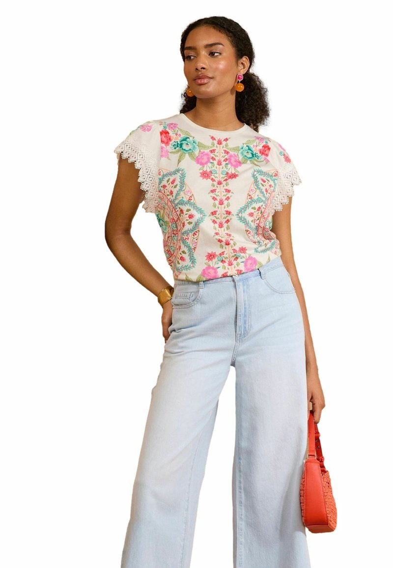 Love & Roses REGULAR FIT - LACE FLUTTER SLEEVE - Bluse - ivory