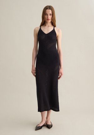 WITH TRANSPARENT DETAILS  - Abito in maglia - black