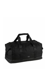 Sac de sport rectangulaire noir avec deux poignées supérieures, poches latérales et logo Camel Active au centre à l'avant.