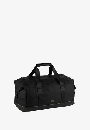 Sac de sport rectangulaire noir avec deux poignées supérieures, poches latérales et logo Camel Active au centre à l'avant.